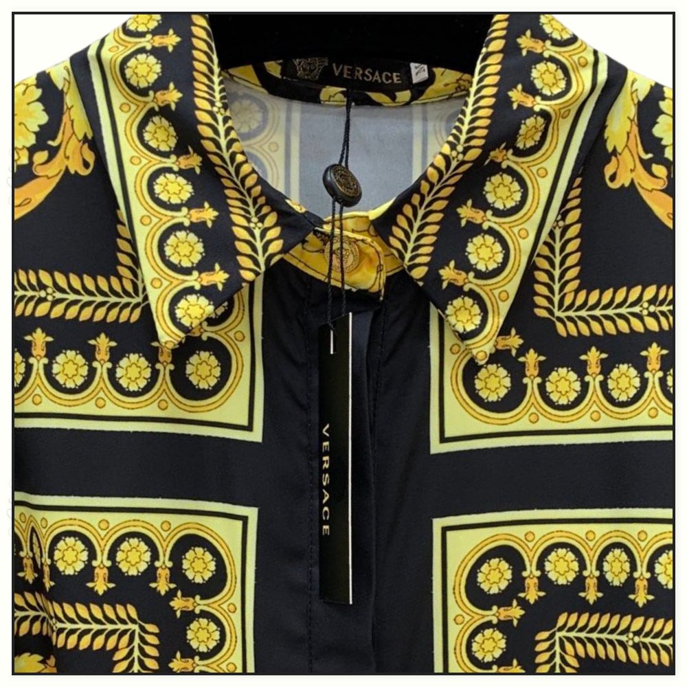 SILK BAROQUE PRINT BELTED MINI DRESS