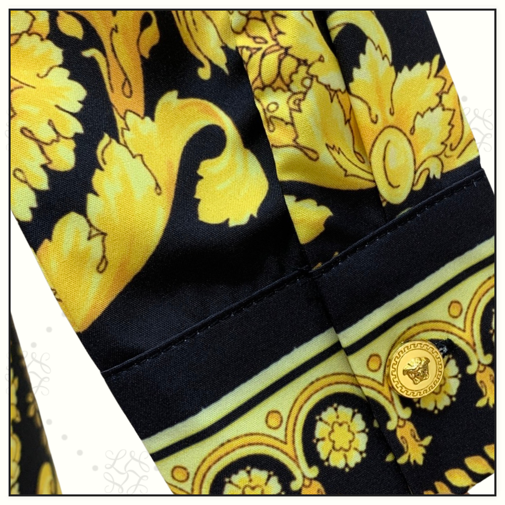 SILK BAROQUE PRINT BELTED MINI DRESS