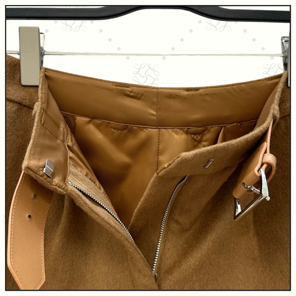 CAMEL HAIR BOMBER & BELTED SHORT