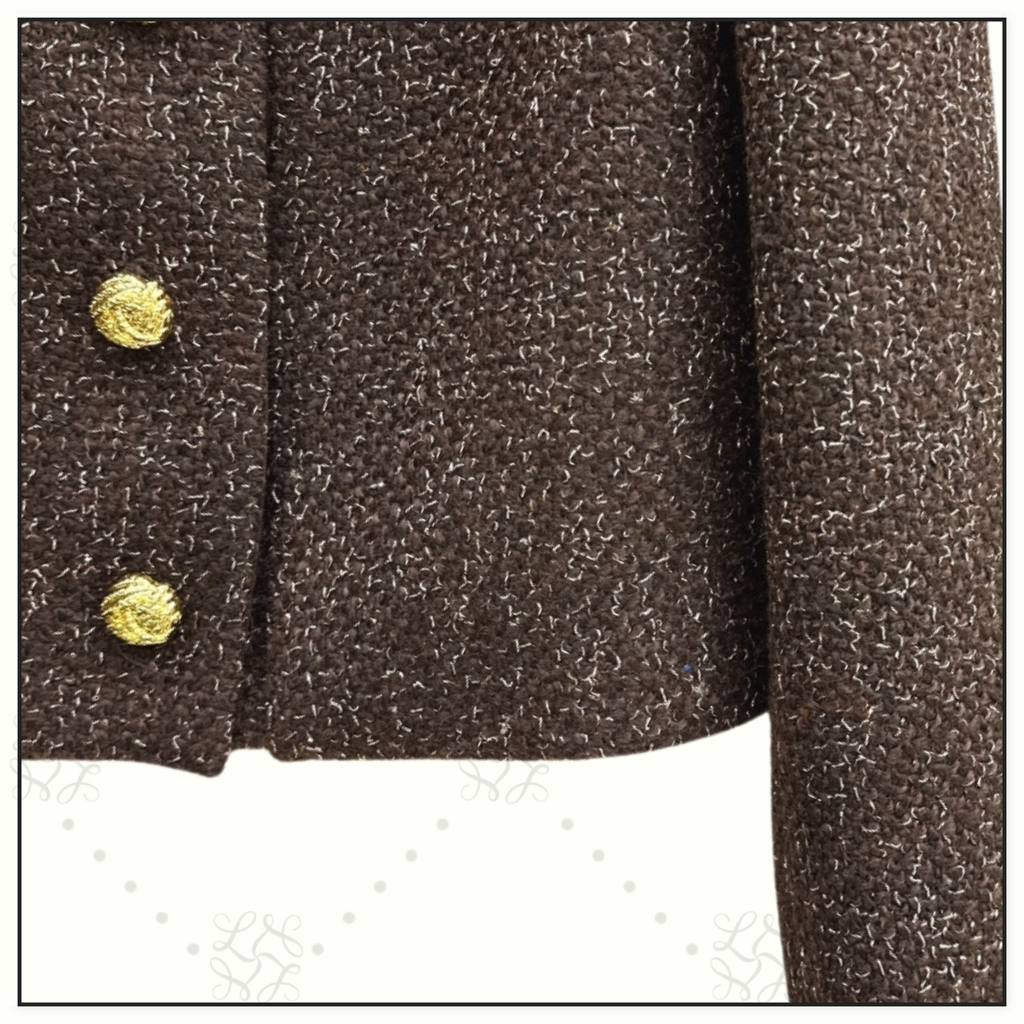 TWEED JACKET & RUFFLE MINI SKIRT