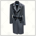 WOOL HOODED BELTED COAT