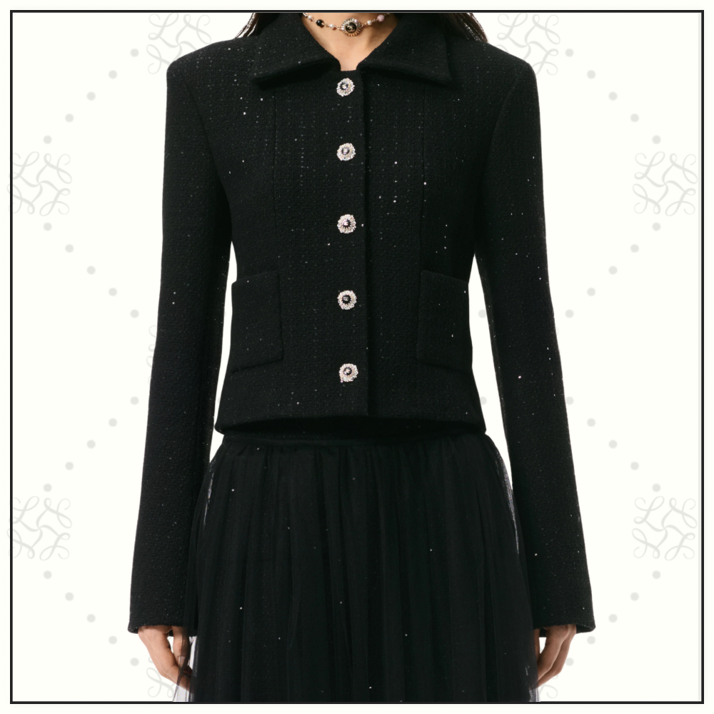 GLITTERED WOOL TWEED JACKET