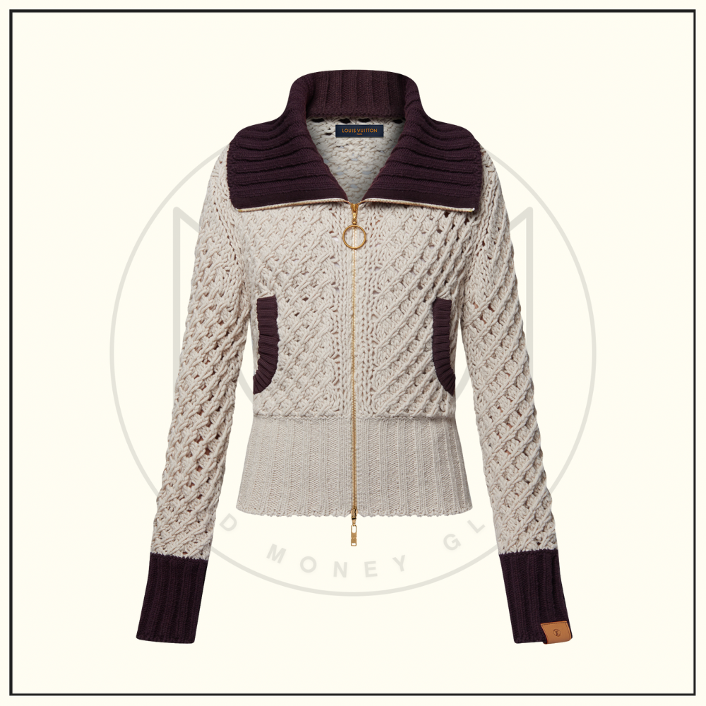 COLOR BLOCKED KNIT JACKET