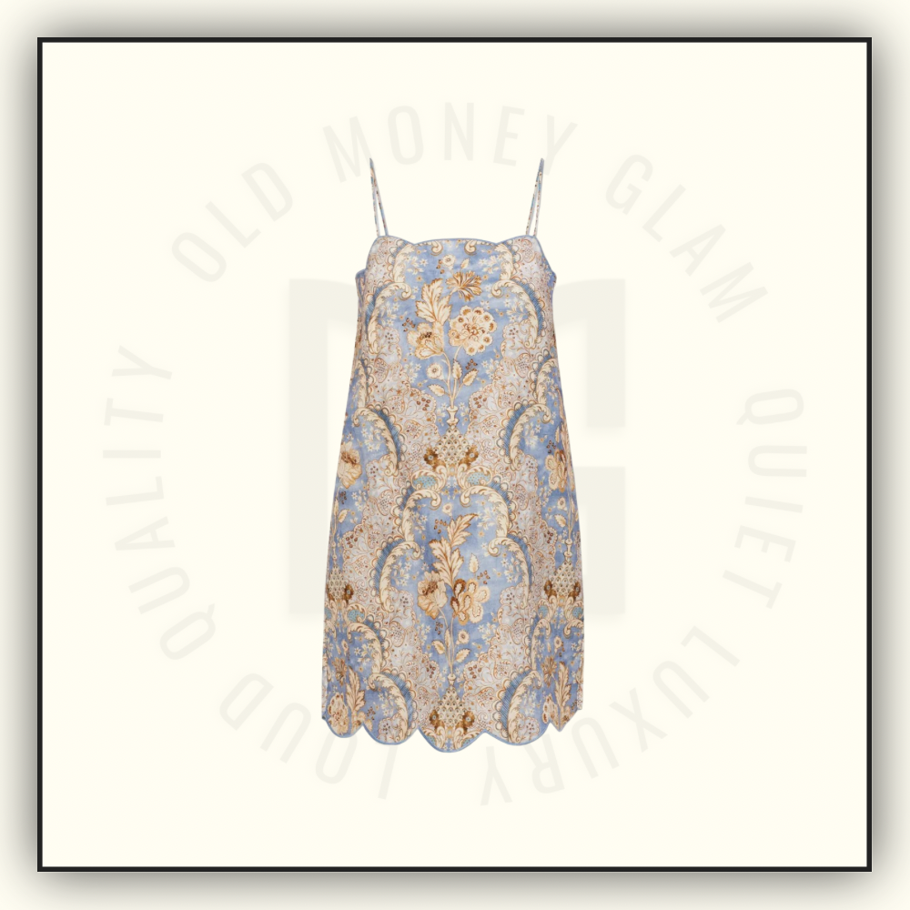 DAYLIGHT SCALLOPED LINEN MINI DRESS