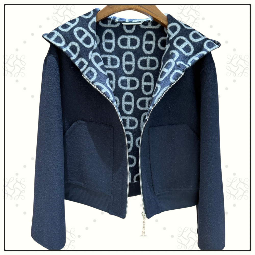 CASHMERE DOUBLE SIDE HOODED JACKET