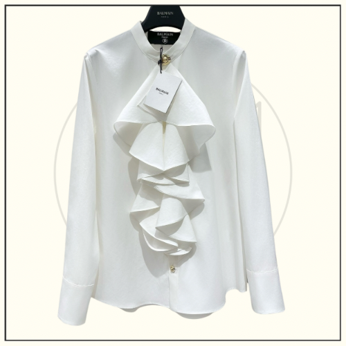 RUFFLED POPLIN SHIRT