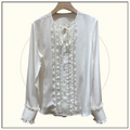 SILK CREPE FRILLED ROMY SHIRT