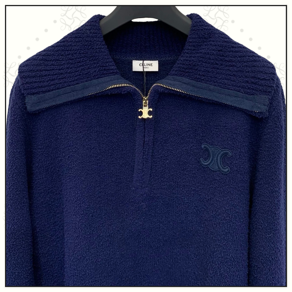 WOOL HALF ZIP SWEATER