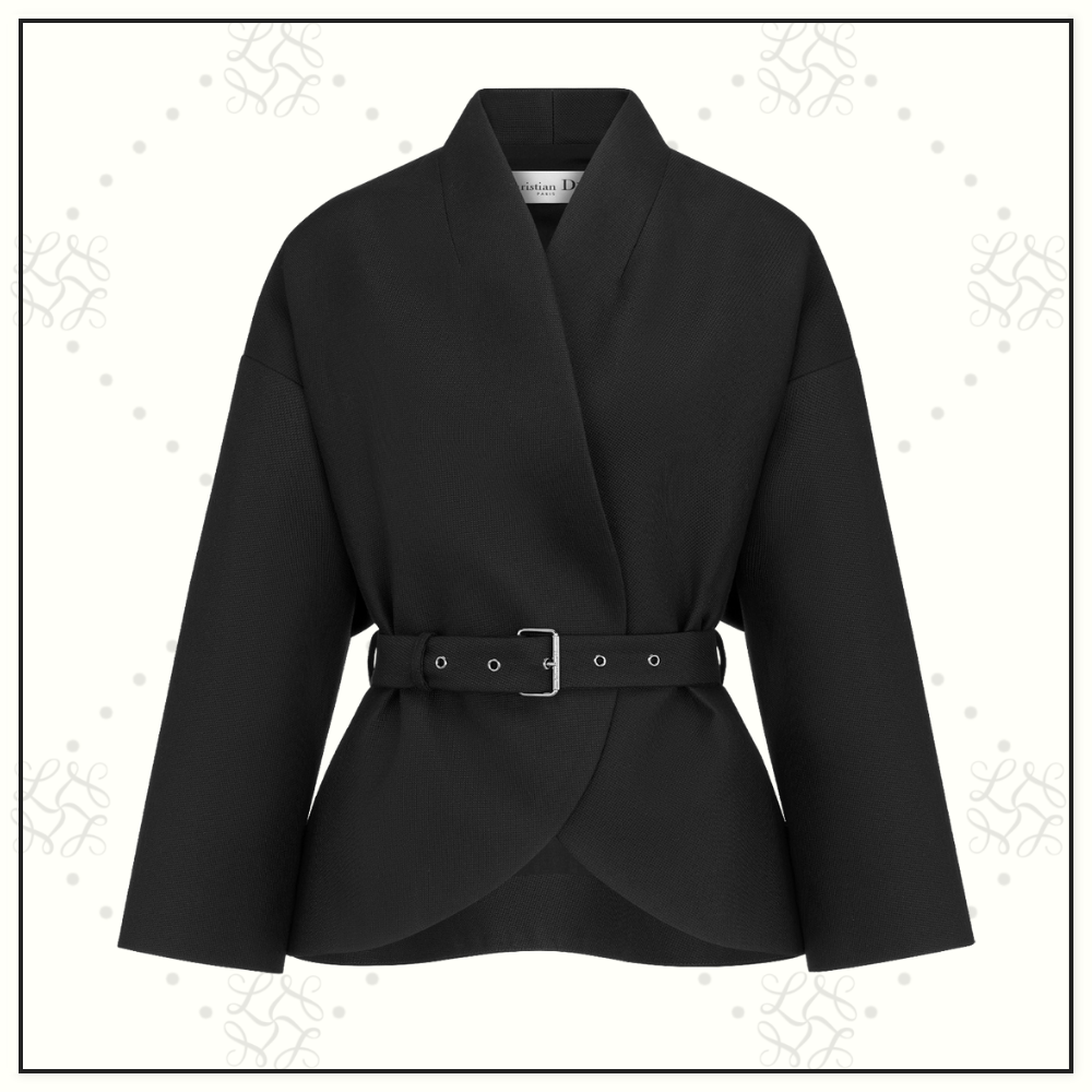 VIRGIN WOOL & SILK BELTED JACKET