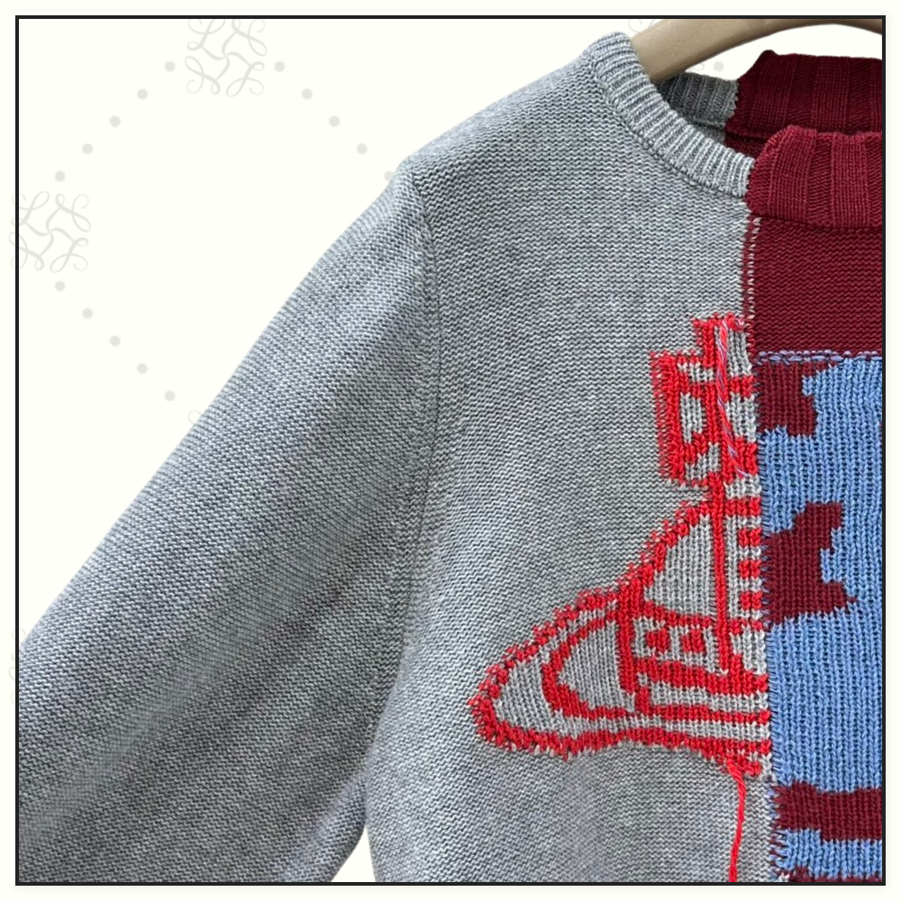 HALF & HALF INTARSIA KNIT JUMPER