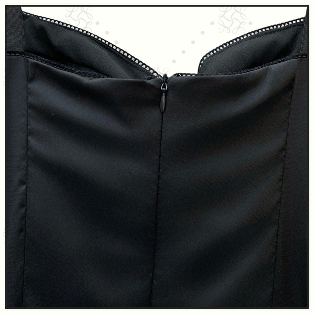 PANELED SATIN MIDI DRESS