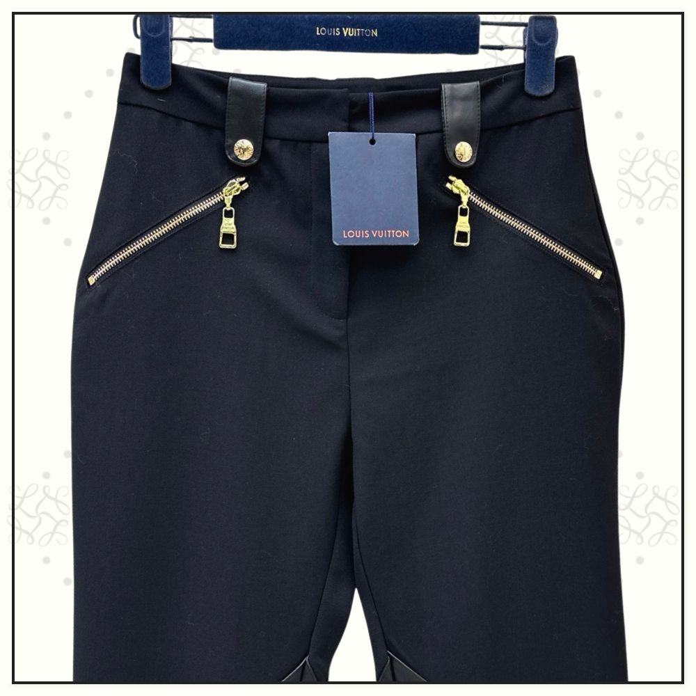 LEATHER ACCENT RIDING PANTS