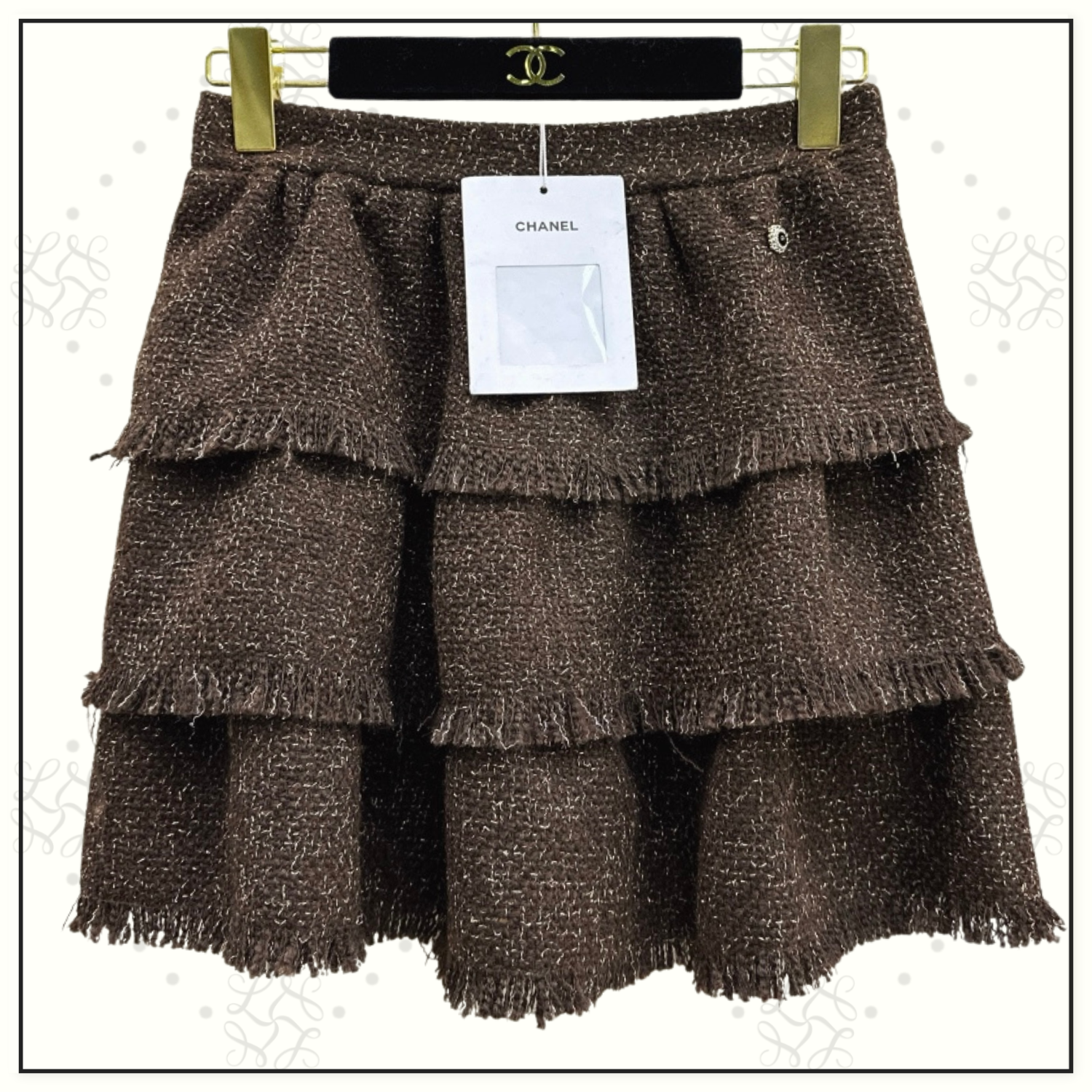 TWEED JACKET & RUFFLE MINI SKIRT