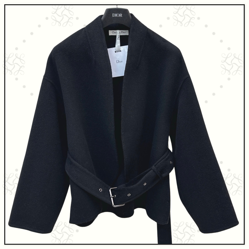 VIRGIN WOOL & SILK BELTED JACKET