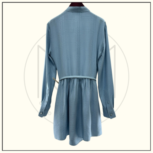INTERLOCKING G BELTED SILK SHIRT DRESS