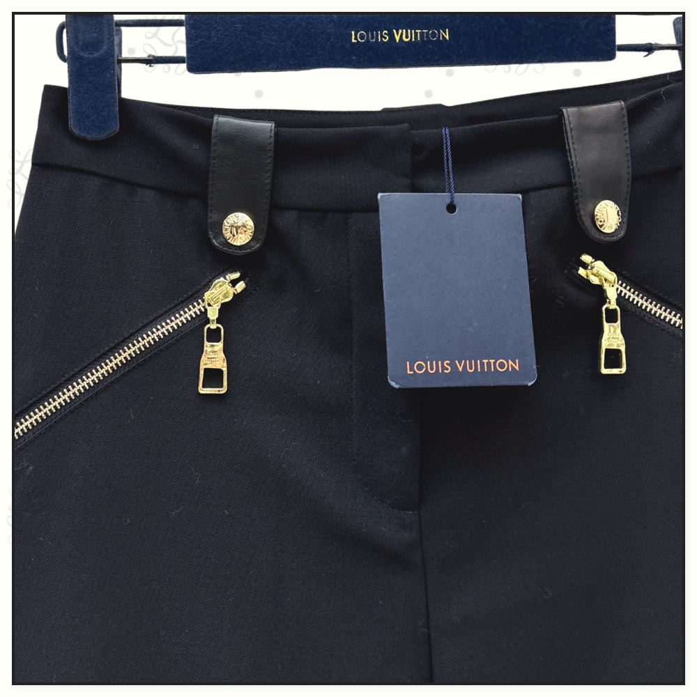 LEATHER ACCENT RIDING PANTS