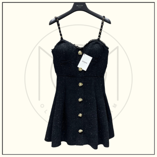 POLKA DOT TWEED MINI DRESS