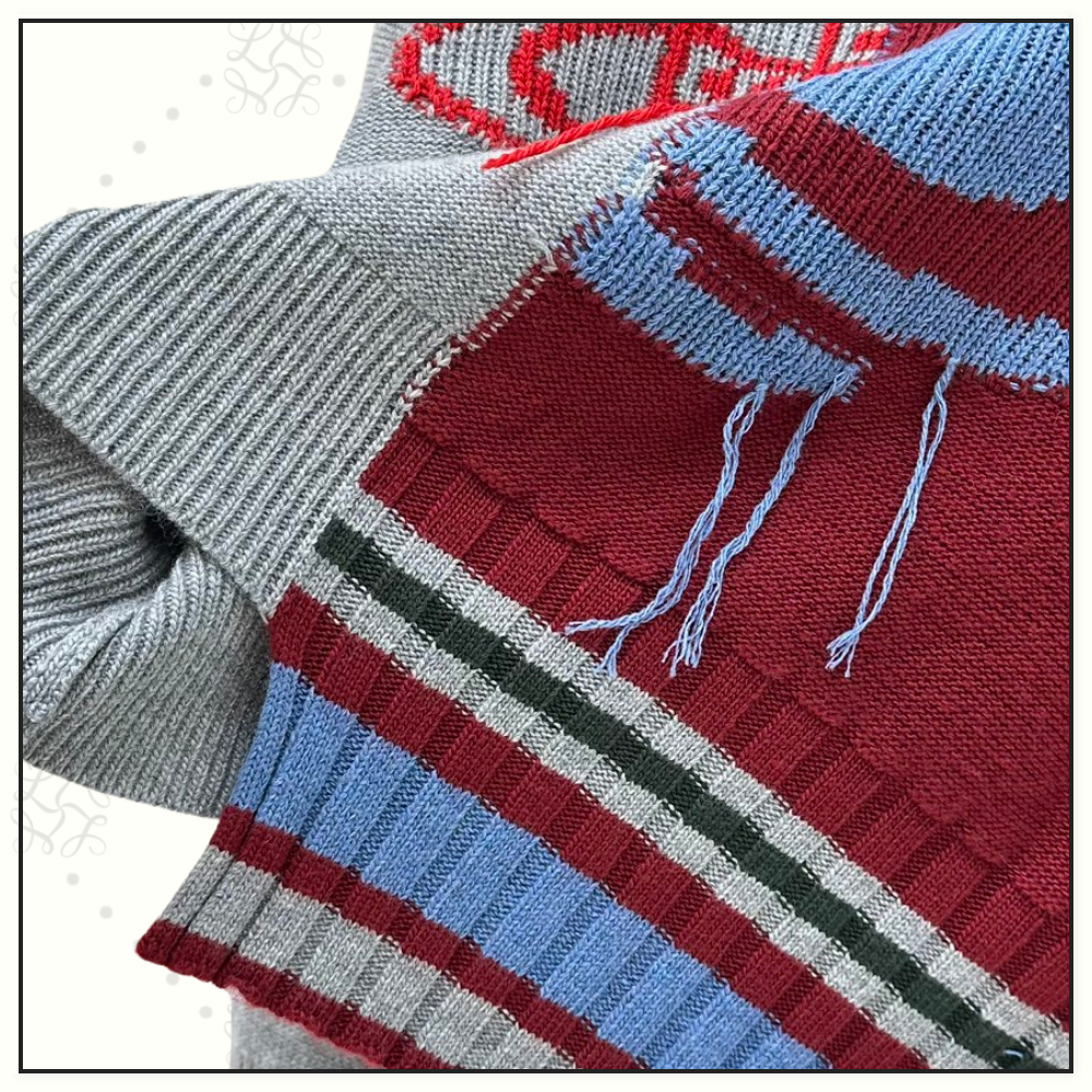 HALF & HALF INTARSIA KNIT JUMPER