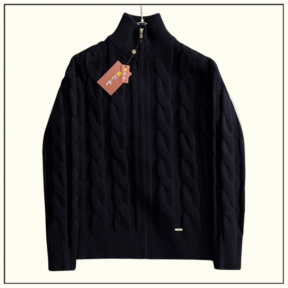 WOOL KNIT HALF ZIP SWEATER