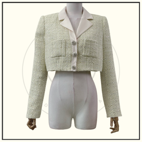 BOUCLE KNIT CROPPED JACKET & MIDI SKIRT