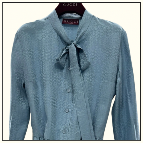 INTERLOCKING G BELTED SILK SHIRT DRESS