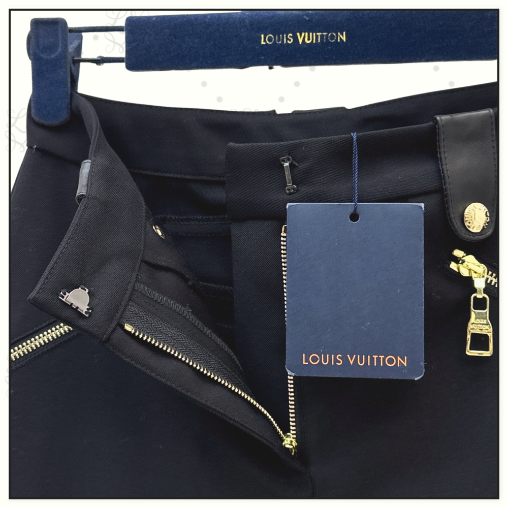 LEATHER ACCENT RIDING PANTS