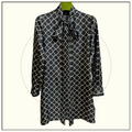 TIE NECK SILK MINI DRESS