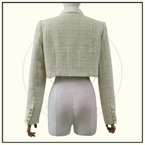 BOUCLE KNIT CROPPED JACKET & MIDI SKIRT