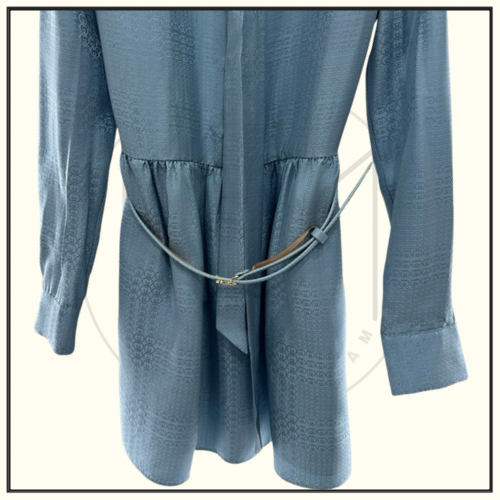 INTERLOCKING G BELTED SILK SHIRT DRESS
