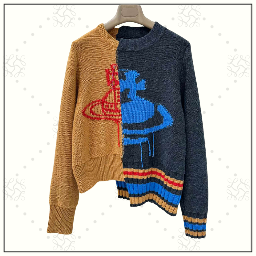 HALF & HALF INTARSIA KNIT JUMPER