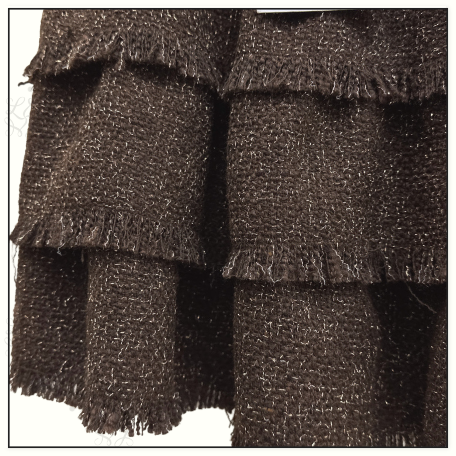 TWEED JACKET & RUFFLE MINI SKIRT