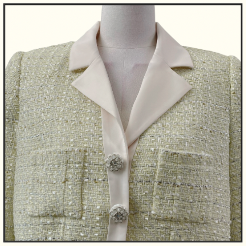 BOUCLE KNIT CROPPED JACKET & MIDI SKIRT