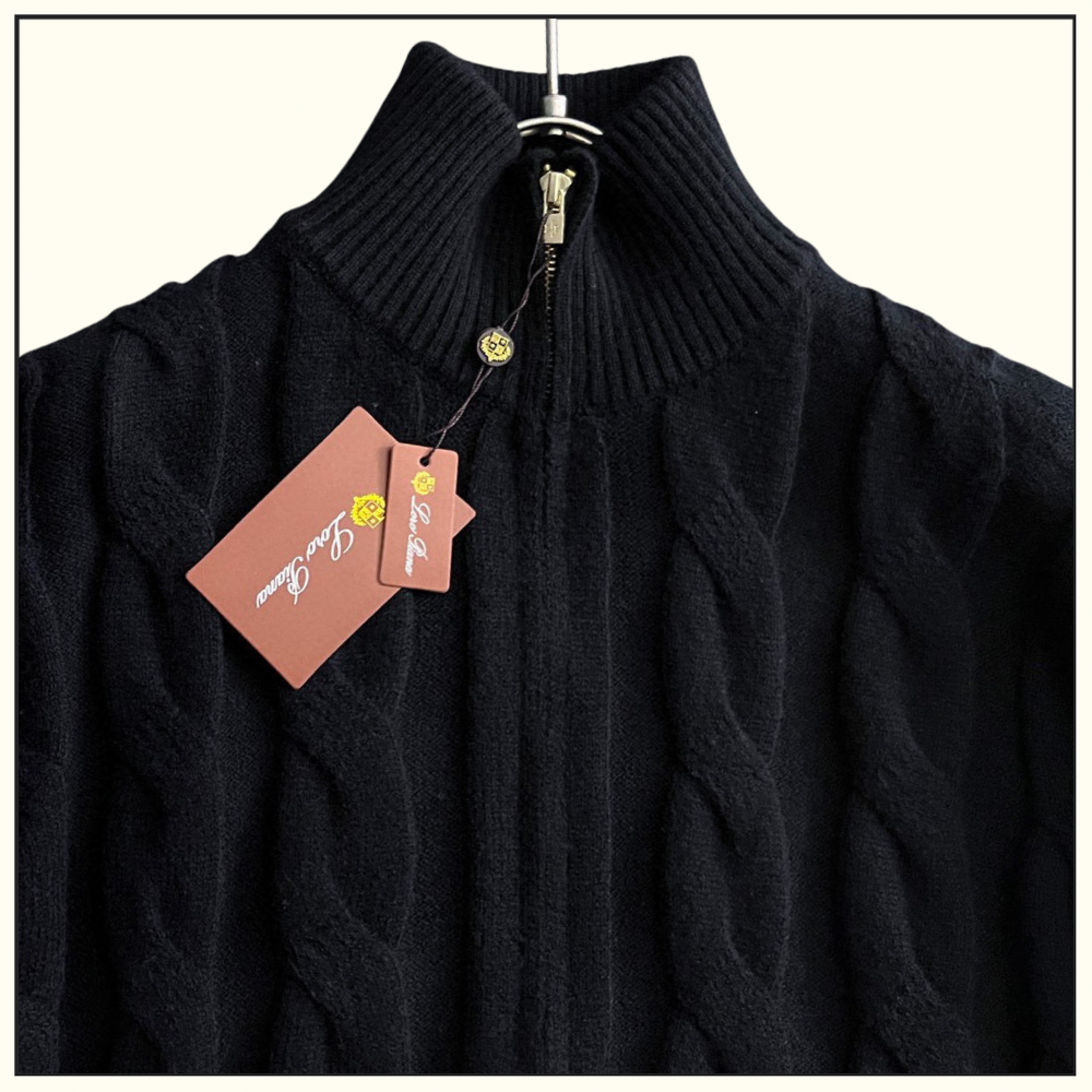 WOOL KNIT HALF ZIP SWEATER