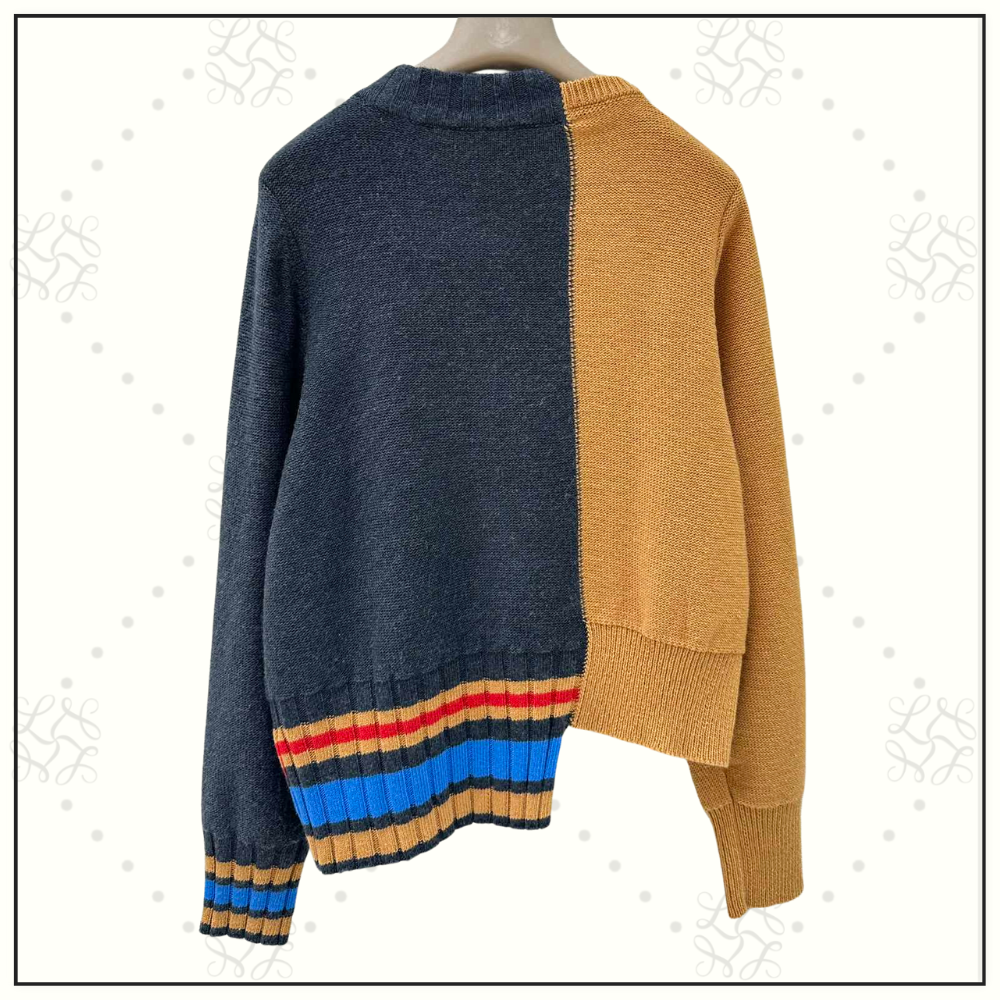 HALF & HALF INTARSIA KNIT JUMPER