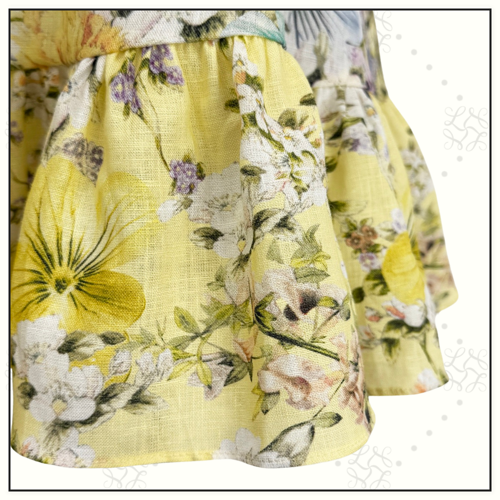 WAISTED SHORT RUFFLE DETAILS DRESS