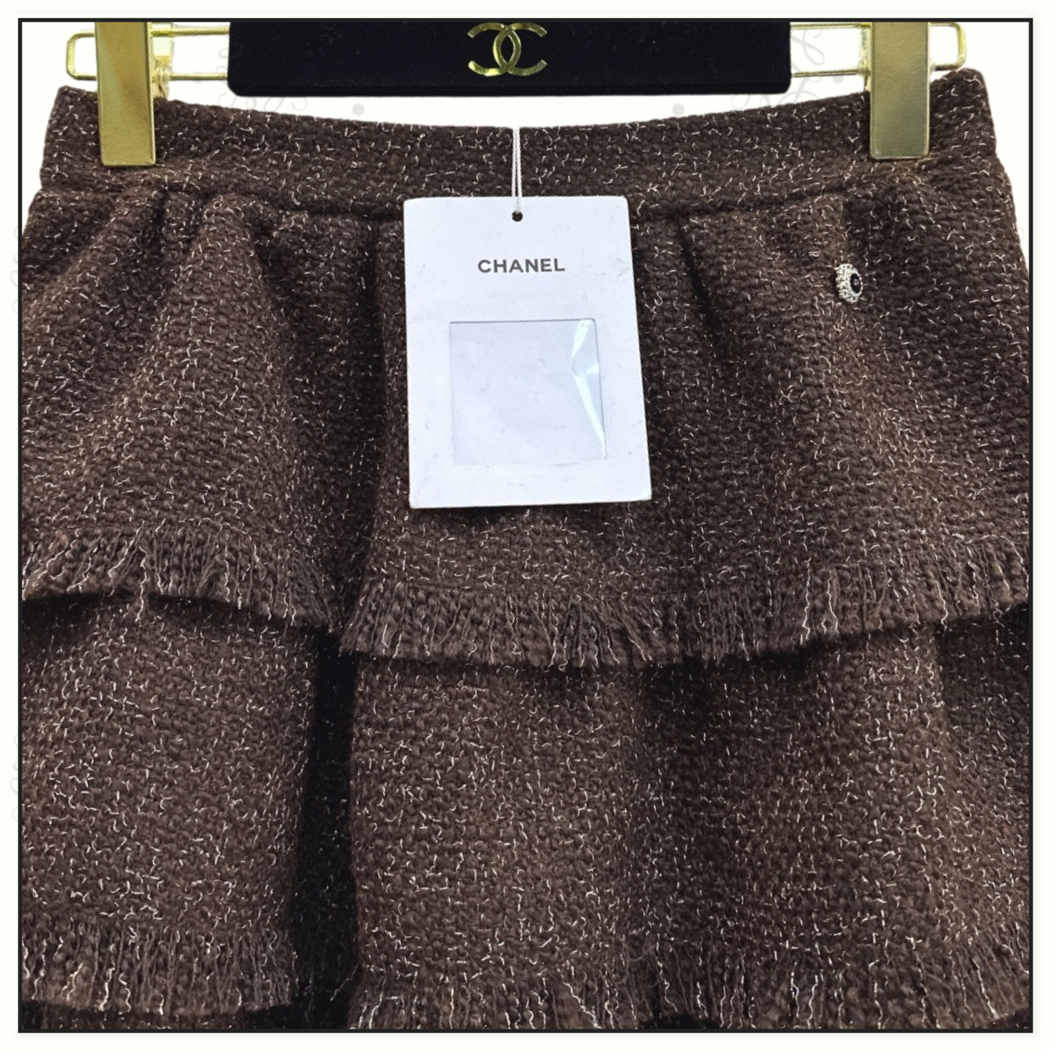 TWEED JACKET & RUFFLE MINI SKIRT