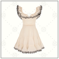 EMBROIDERED FRILLED MINI DRESS