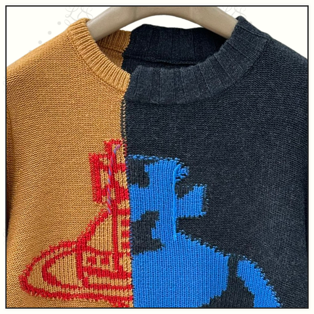 HALF & HALF INTARSIA KNIT JUMPER