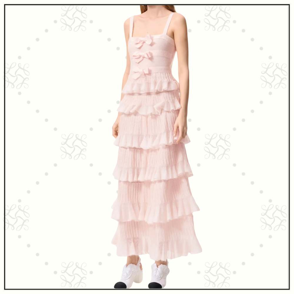 ALPACA & SILK RUFFLE KNIT DRESS