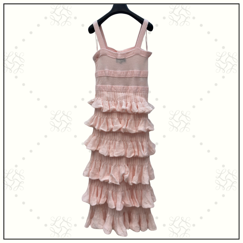 ALPACA & SILK RUFFLE KNIT DRESS