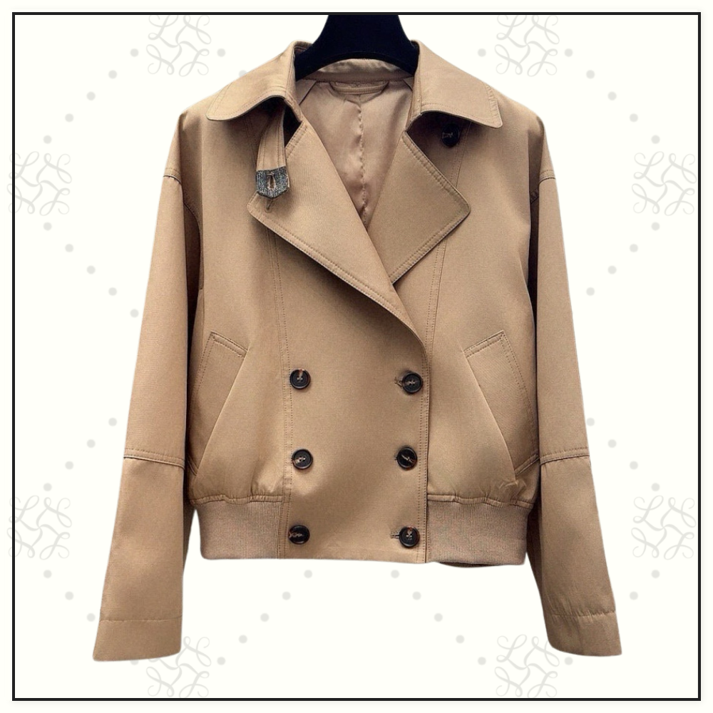 CROPPED COTTON BLEND GABARDINE JACKET