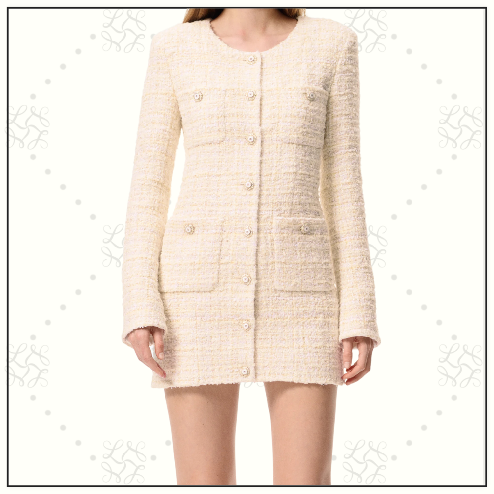 LONG SLEEVE TWEED DRESS