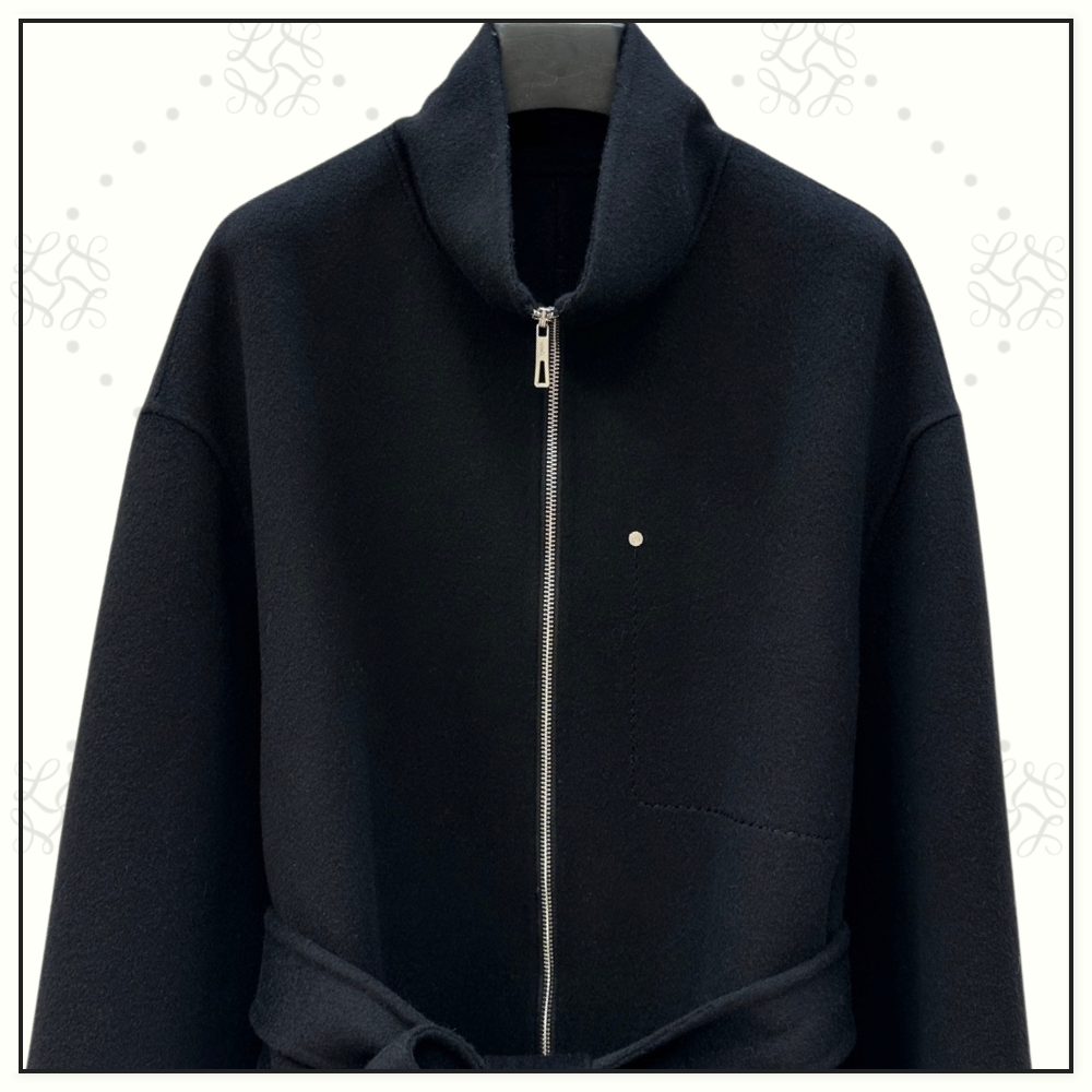 CASHMERE ZIP FRONT COAT