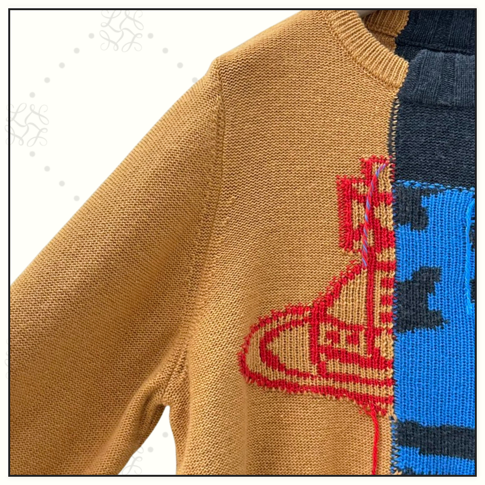 HALF & HALF INTARSIA KNIT JUMPER