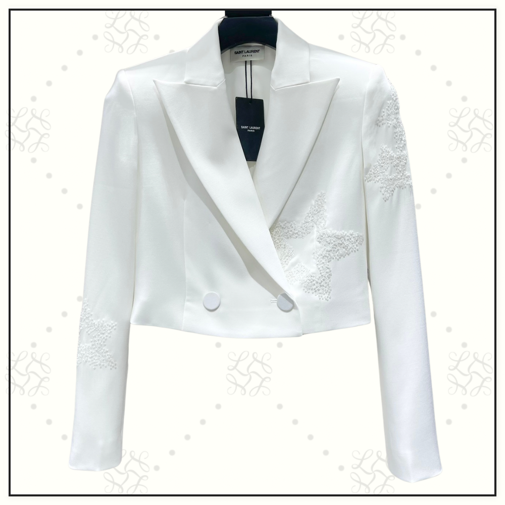 SEQUIN STAR EMBELLISHMENTS CROPPED BLAZER & SHORT