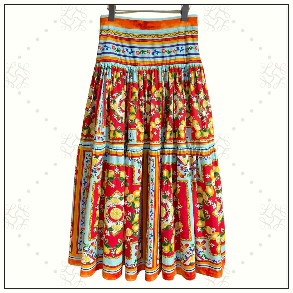 FLORAL PRINT MAXI SKIRT