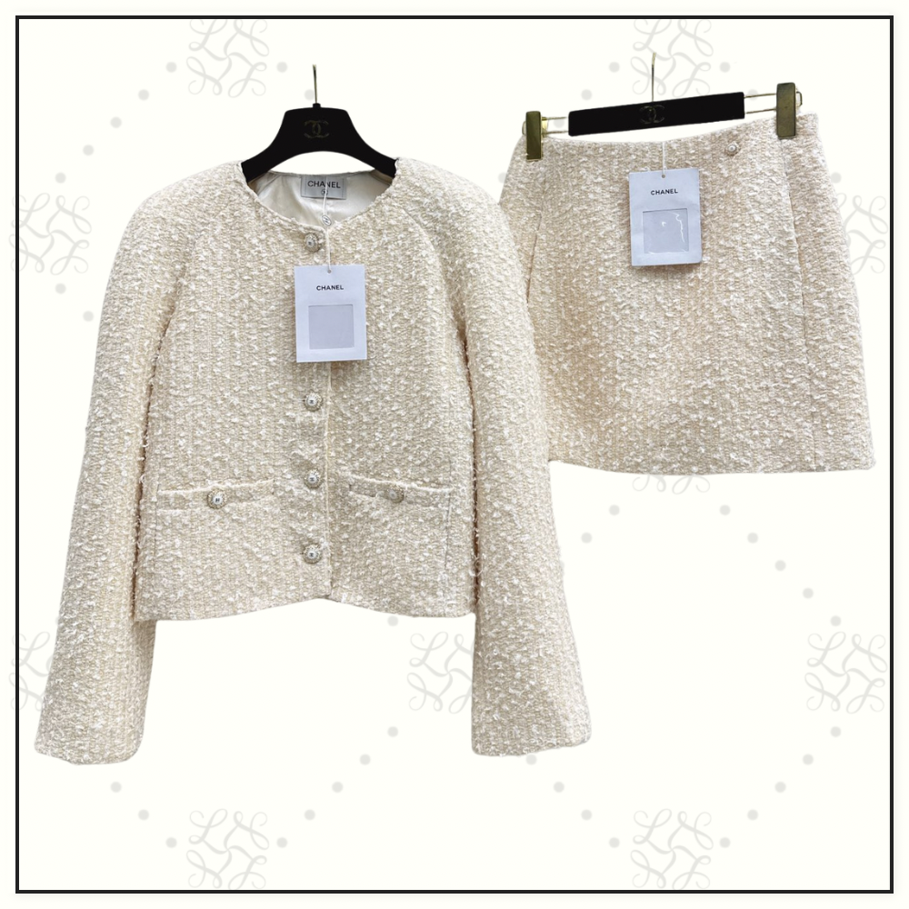 WOOL BLEND TWEED JACKET & MINI SKIRT