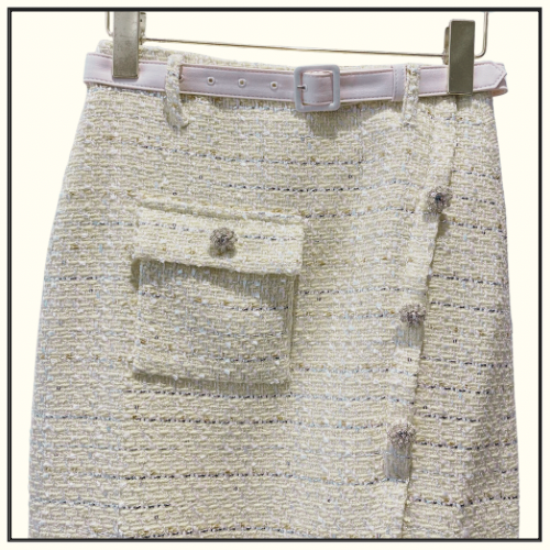 BOUCLE KNIT CROPPED JACKET & MIDI SKIRT