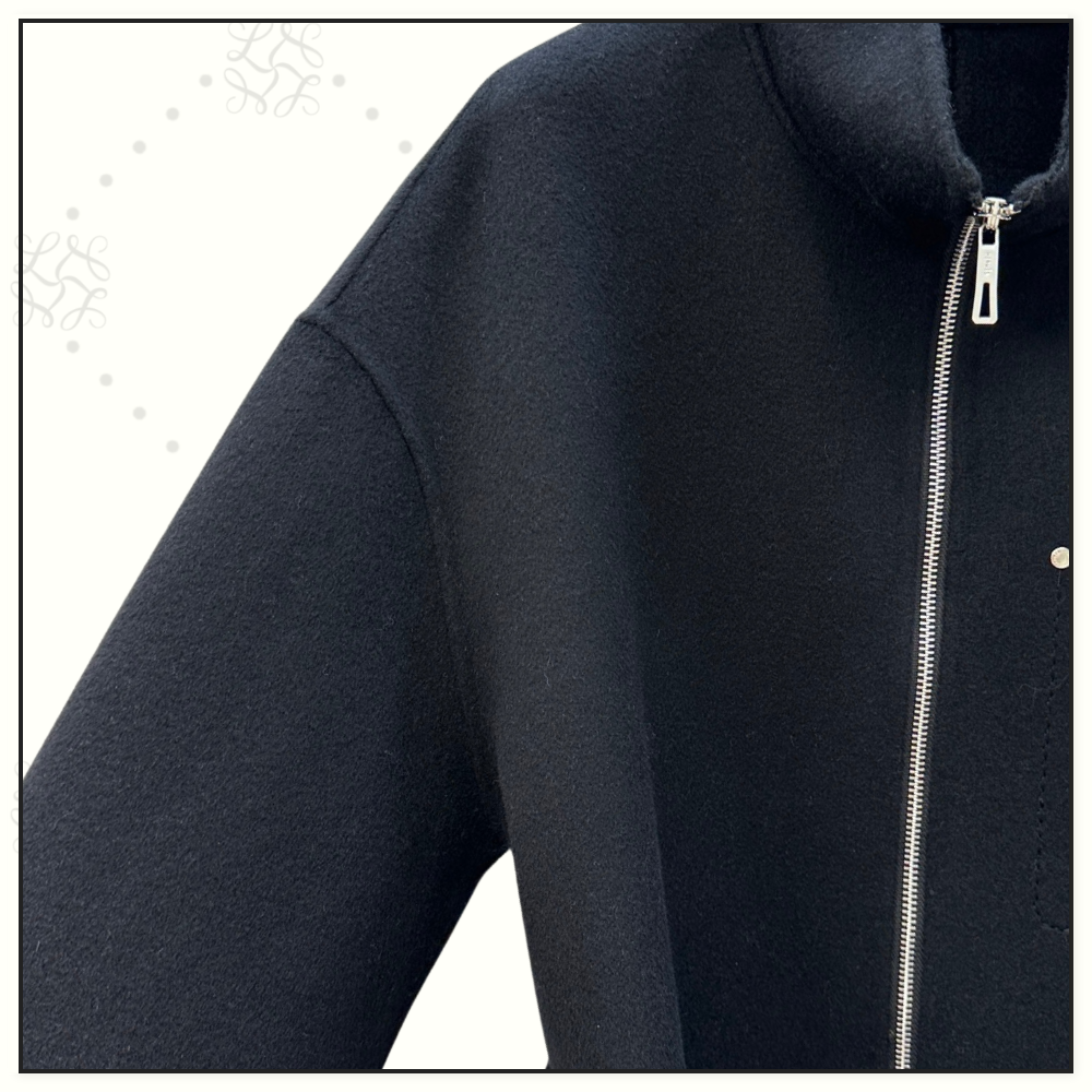 CASHMERE ZIP FRONT COAT