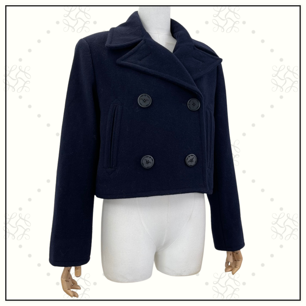 CROPPED WOOL PEACOAT